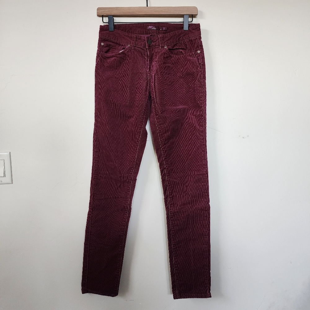 PRANA Red/Burgundy Corduroy Skinny Pants - Size 4